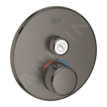 Grohe Grohtherm SmartControl - Mitigeur thermostatique encastré de douche avec 1 sortie, Hard Graphite brossé 29118AL0
