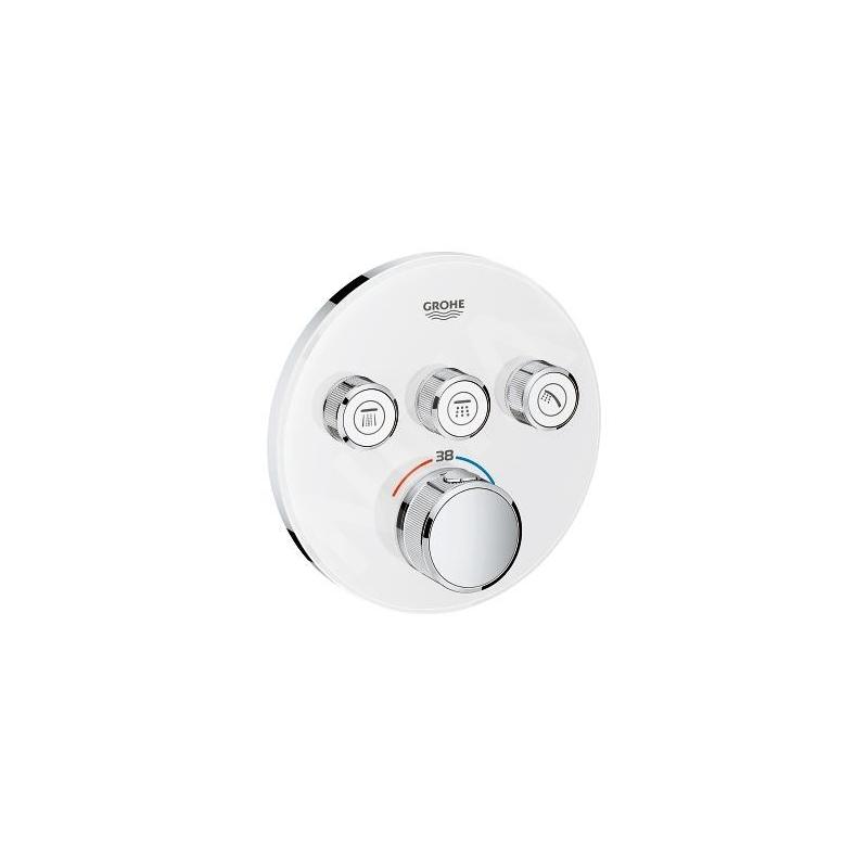 Grohe Grohtherm SmartControl - Mitigeur thermostatique encastré de baignoire à 3 sorties, blanc lunaire 29904LS0
