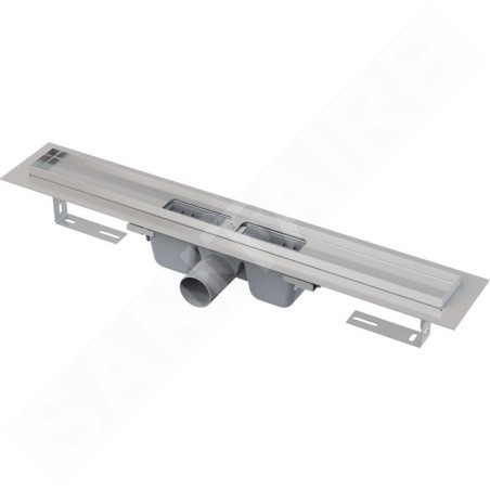 Alcadrain Douchegoten - Caniveau de douche 850 mm, avec rebord pour grille perforée, acier inoxydable APZ1-850