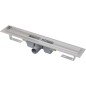 Alcadrain Douchegoten - Caniveau de douche 850 mm, avec rebord pour grille perforée, acier inoxydable APZ1-850