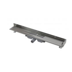 Alcadrain Douchegoten - Caniveau de douche Wall Low 1050 mm, avec rebord pour grille pleine et collier de fixation au mur, inox