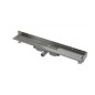 Alcadrain Douchegoten - Caniveau de douche Wall Low 1050 mm, avec rebord pour grille pleine et collier de fixation au mur, inox Alcadrain Douchegoten - Caniveau de douche Wall Low 1050 mm, avec rebord pour grille pleine et collier de fixation au mur, inox