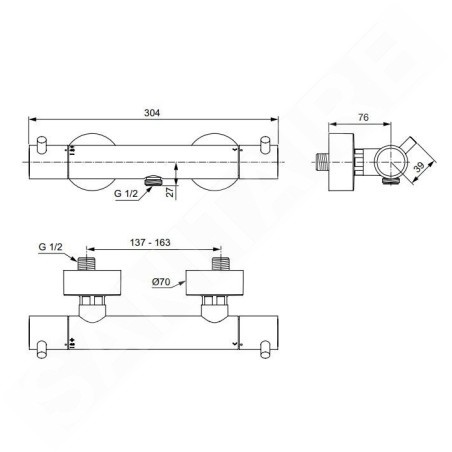 Ideal Standard CeraTherm - Mitigeur thermostatique de douche, chrome A7587AA