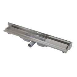 Alcadrain Douchegoten - Caniveau de douche Wall Low 850 mm, avec rebord pour grille pleine et collier de fixation au mur, acier
