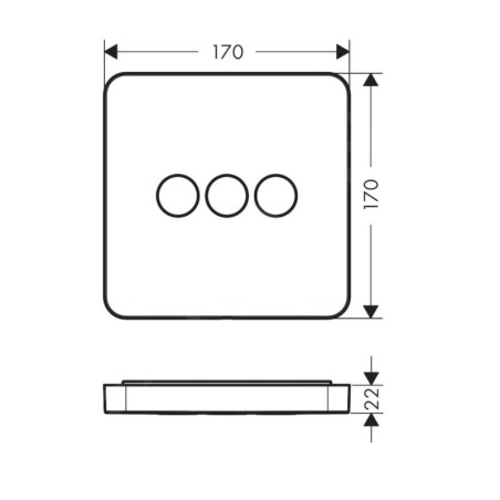 Axor ShowerSelect - Robinet d'arrêt et inverseur pour 3 appareils, noir mat 36773670