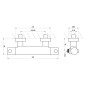 Ravak Puri - Mitigeur thermostatique de douche, noir mat X070188