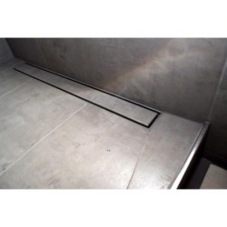 Alcadrain Douchegoten - Caniveau de douche Wall Low 850 mm, avec rebord pour grille pleine et collier de fixation au mur, acier