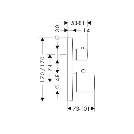 Axor Citterio M - Mitigeur thermostatique encastré pour baignoire, chrome 34725000