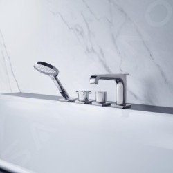 Axor Citterio E - Mitigeur thermostatique à installer sur bord de baignoire, installation 4 trous,chrome 36411000