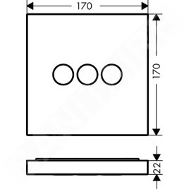 Axor ShowerSelect - Vanne d’arrêt / inverseur pour 3 sorties, chrome 36717000