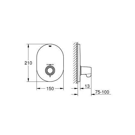 Grohe Grohtherm Special - Mitigeur central thermostatique pour montage encastré, chrome 29096000