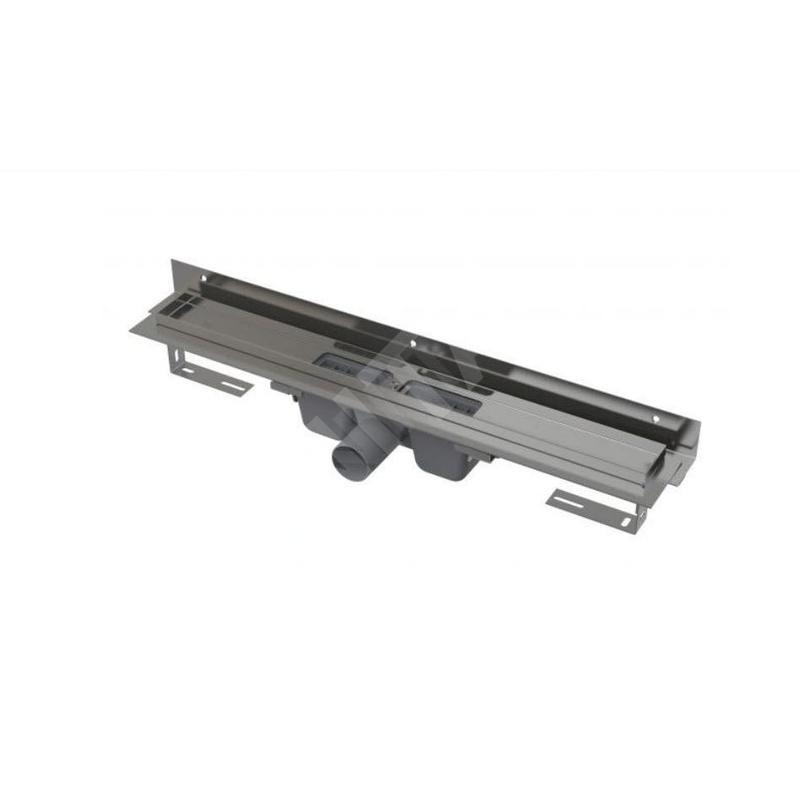 Alcadrain Douchegoten - Caniveau de douche Flexible Low 950 mm, avec collier ajustable au mur, acier inoxydable APZ4-950 Alcadrain Douchegoten - Caniveau de douche Flexible Low 950 mm, avec collier ajustable au mur, acier inoxydable APZ4-950
