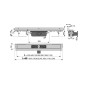 Alcadrain Douchegoten - Caniveau de douche Flexible Low 950 mm, avec collier ajustable au mur, acier inoxydable APZ4-950 Alcadrain Douchegoten - Caniveau de douche Flexible Low 950 mm, avec collier ajustable au mur, acier inoxydable APZ4-950