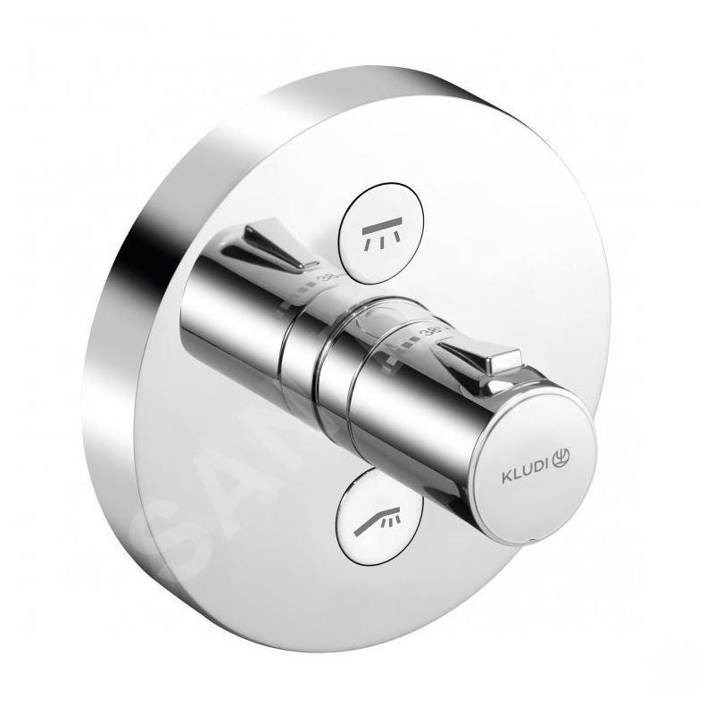 Kludi Push - Mitigeur de douche thermostatique encastré, 2 sorties, chrome 389120538