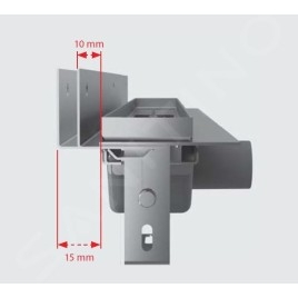 Alcadrain Douchegoten - Caniveau de douche Flexible Low 950 mm, avec collier ajustable au mur, acier inoxydable APZ4-950