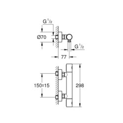 Grohe Grohtherm 1000 Cosmopolitan - Robinet de douche thermostatique, graphite foncé 34065A02