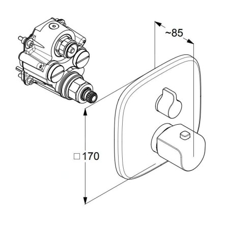 Kludi Ameo - Mitigeur thermostatique encastré de douche, chrome 418350575
