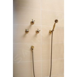 Sapho Antea - Robinet d´arrêt encastré avec corps d'encastrement, chaude, bronze 3056H