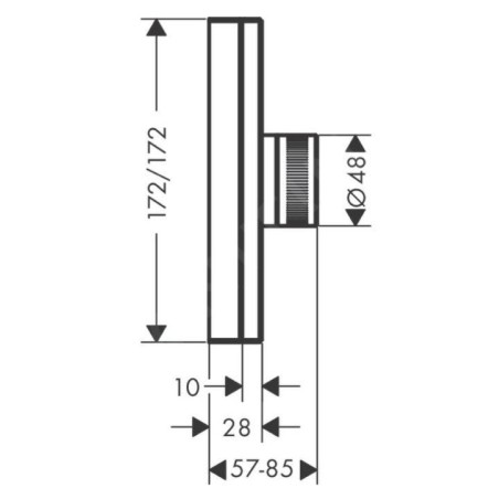 Axor Edge - Thermostatique encastré haut débit, chrome/coupe diamant 46741000