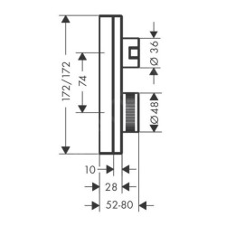 Axor Edge - Robinet thermostatique encastré pour 2 sorties, chrome/coupe diamant 46761000