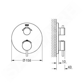Grohe Atrio - Mitigeur thermostatique encastré pour 2 appareils, Hard Graphite brossé 24135AL3