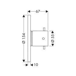 Axor Uno - Robinet d'arrêt encastré, chrome 38976000