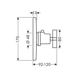 Axor Citterio - Mitigeur thermostatique encastré haut débit, chrome 39716000
