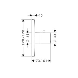 Axor Citterio M - Mitigeur thermostatique encastré haut débit, chrome 34716000
