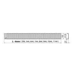 Alcadrain Grilles - Grille pour caniveau à douche linéaire 1050 mm, inox mat LINE-1050M