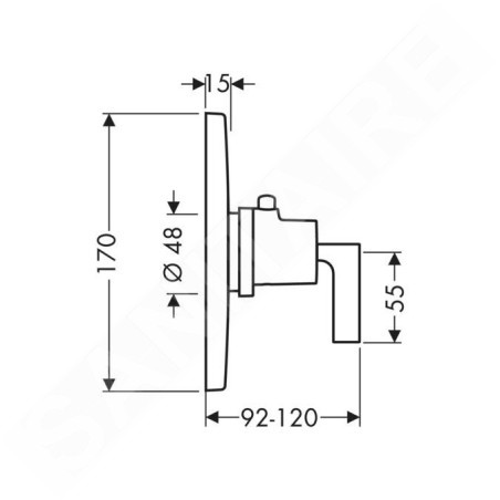 Axor Citterio - Mitigeur thermostatique encastré haut débit, chrome 39711000