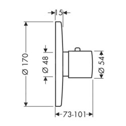 Axor Uno - Mitigeur thermostatique encastré, chrome 38375000