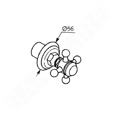 Kludi Adlon - Inverseur encastrable 2 voies, chrome 518450520