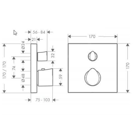 Axor Starck Organic - Mitigeur thermostatique encastré avec vanne d’arrêt, chrome 12715000