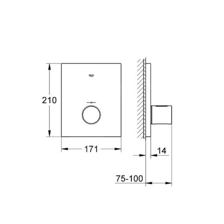 Grohe Grohtherm F - Mitigeur thermostatique central encastré, chrome 27619000