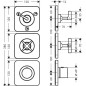 Axor Citterio E - Mitigeur thermostatique encastré avec 3 sorties, chrome 36704000