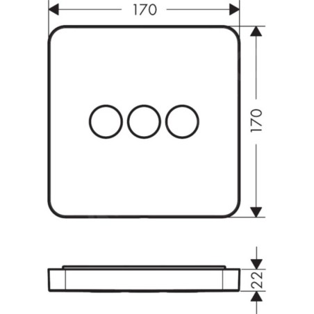 Axor ShowerSelect - Vanne d’arrêt / inverseur pour 3 sorties, chrome 36773000