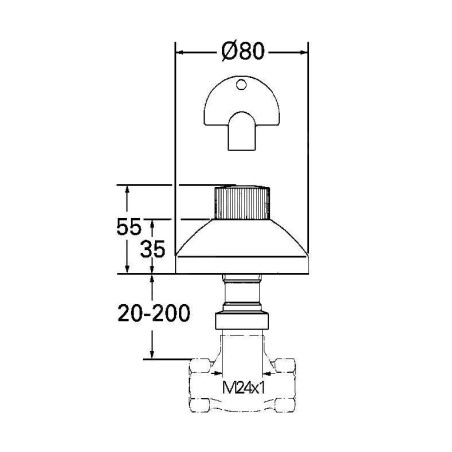 Grohe Atlanta - Partie supérieure de la soupape encastrée, chrome 19841000
