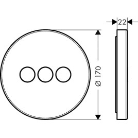 Axor ShowerSelect - Vanne d’arrêt / inverseur pour 3 sorties, chrome 36727000