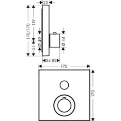 Axor ShowerSelect - Module thermostatique encastré pour 1 sortie, chrome 36714000