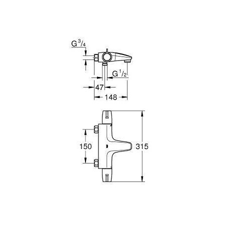 Grohe Grohtherm Special - Mitigeur de baignoire thermostatique, chrome 34671000