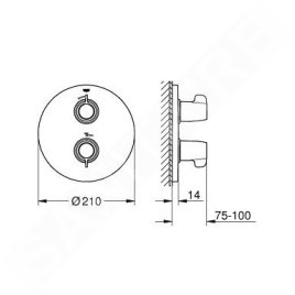 Grohe Grohtherm Special - Mitigeur de douche thermostatique encastré, chrome 29094000