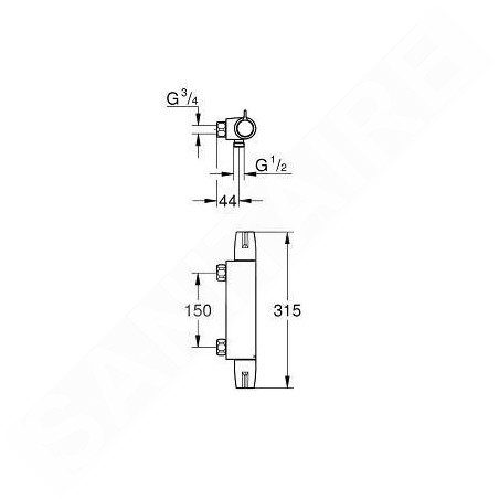 Grohe Grohtherm Special - Mitigeur de douche thermostatique, chrome 34681000