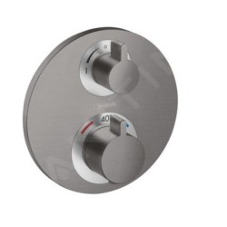 Hansgrohe Ecostat S - Mitigeur thermostatique encastré, 2 sorties, chrome noir brossé 15758340