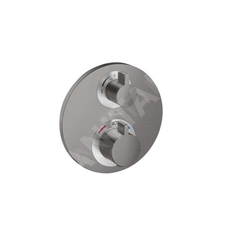 Hansgrohe Ecostat S - Mitigeur thermostatique encastré, 2 sorties, chrome noir brossé 15758340 Hansgrohe Ecostat S - Mitigeur thermostatique encastré, 2 sorties, chrome noir brossé 15758340