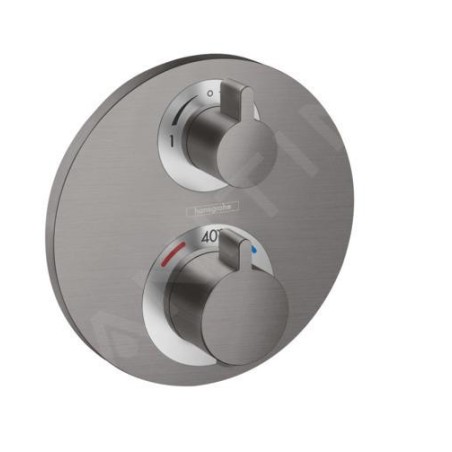 Hansgrohe Ecostat S - Mitigeur thermostatique encastré, 2 sorties, chrome noir brossé 15758340