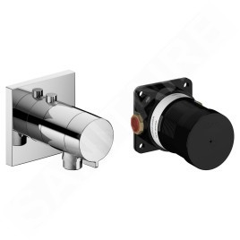 Keuco IXMO - Mitigeur thermostatique de douche SOLO encastré avec corps d'encastrement, chrome 59554010022