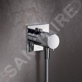 Keuco IXMO - Mitigeur thermostatique de douche SOLO encastré avec corps d'encastrement, chrome 59554010022