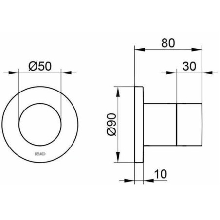 Keuco IXMO - Robinet d'arrêt encastré, chrome 59541010001