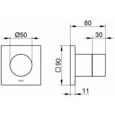 Keuco IXMO - Robinet d'arrêt encastré, chrome 59541010002