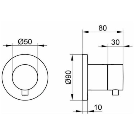 Keuco IXMO - Inverseur à encastrer, à 3 voies, chrome 59548011001